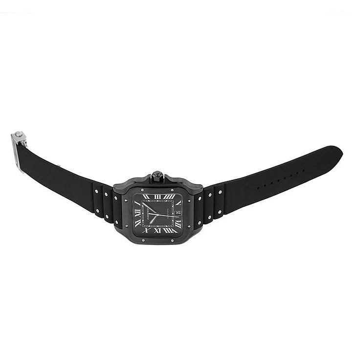 Cartier Santos de Cartier LM WSSA0039 Black Dial 39.8mm Rubber Strap