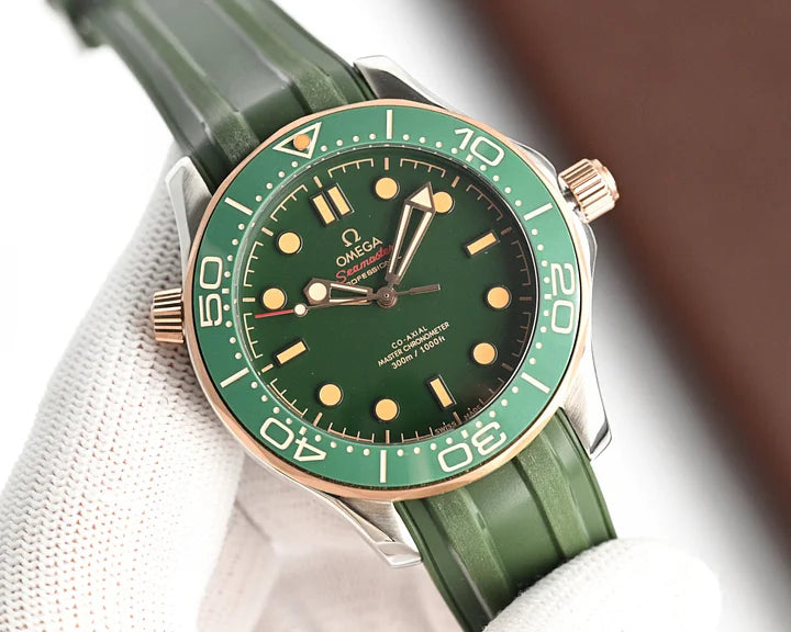 OMEGA Seamaster Diver 300M 42mm Ref. 210.90.42.20.10.001 – Green Dial Titanium Bronze Gold
