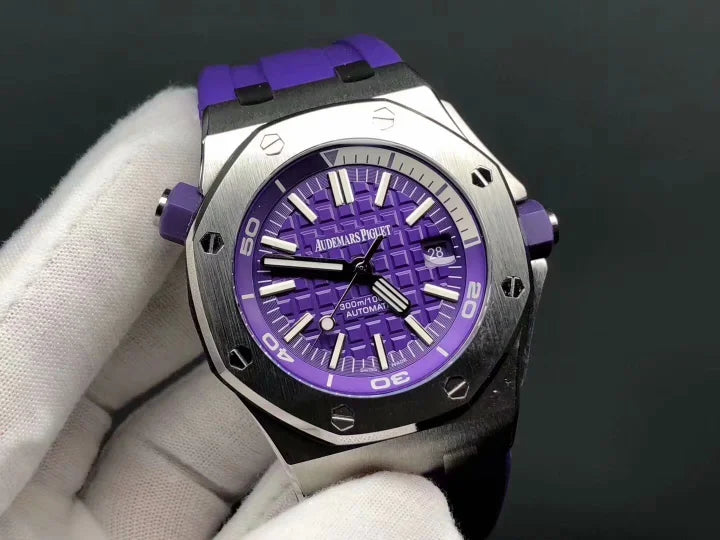 Audemars Piguet Royal Oak Offshore Diver 42mm – Purple Dial & Rubber Strap