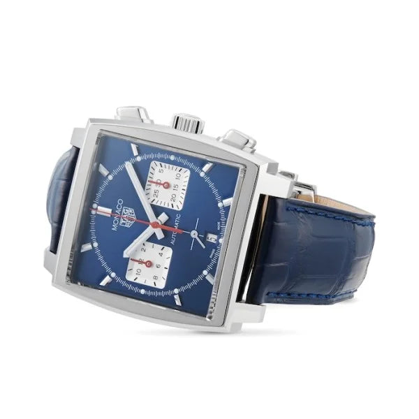 TAG Heuer Monaco CBL2111.FC6453 – Men’s Automatic Blue Dial Leather Strap Watch