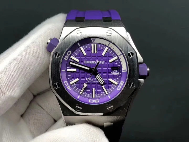 Audemars Piguet Royal Oak Offshore Diver 42mm – Purple Dial & Rubber Strap