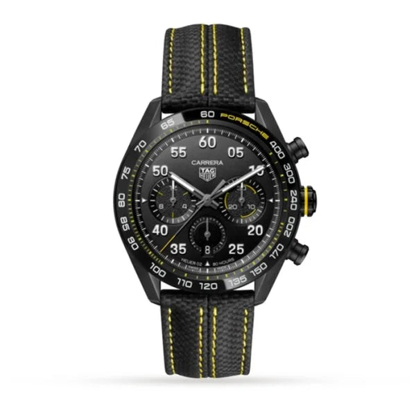 TAG Heuer Carrera CBN2A1H.FC6512 – Men’s Automatic Black Dial Leather Strap Watch