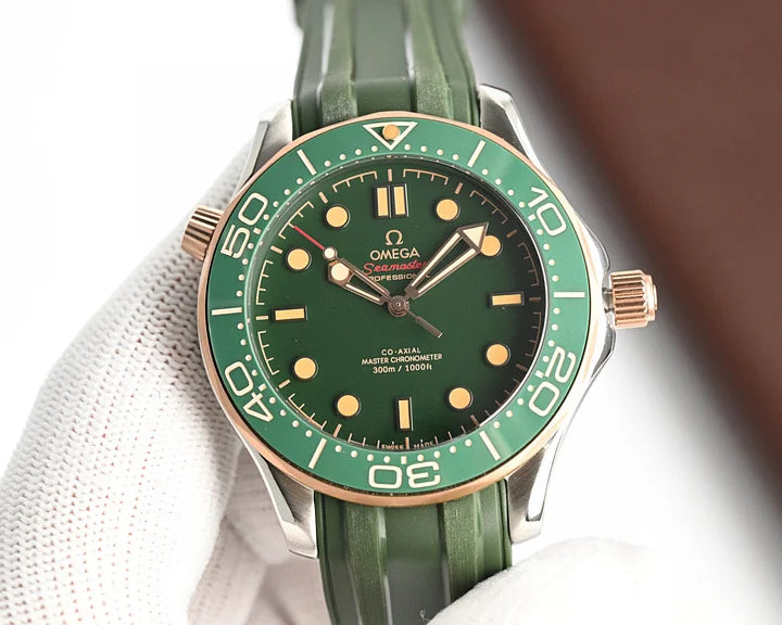 OMEGA Seamaster Diver 300M 42mm Ref. 210.90.42.20.10.001 – Green Dial Titanium Bronze Gold