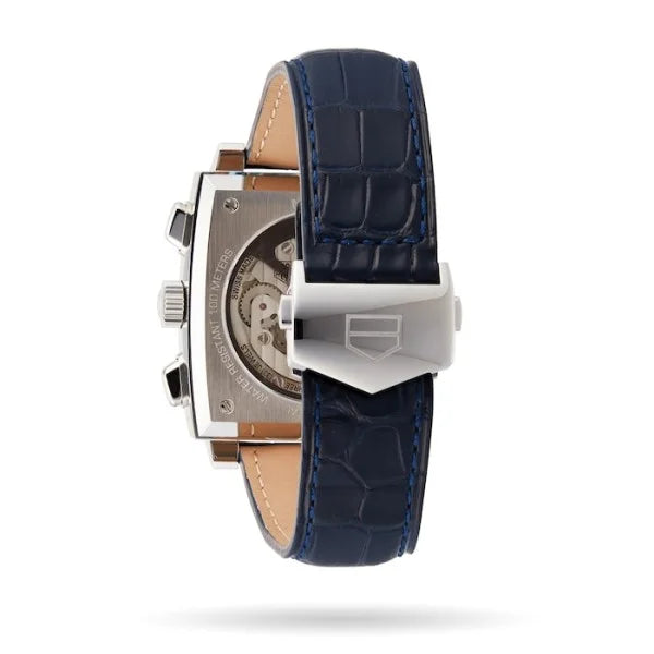 TAG Heuer Monaco CBL2111.FC6453 – Men’s Automatic Blue Dial Leather Strap Watch