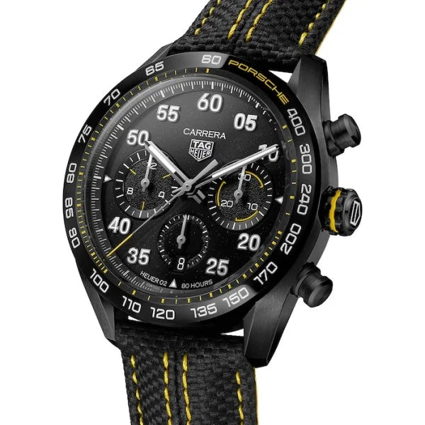 TAG Heuer Carrera CBN2A1H.FC6512 – Men’s Automatic Black Dial Leather Strap Watch