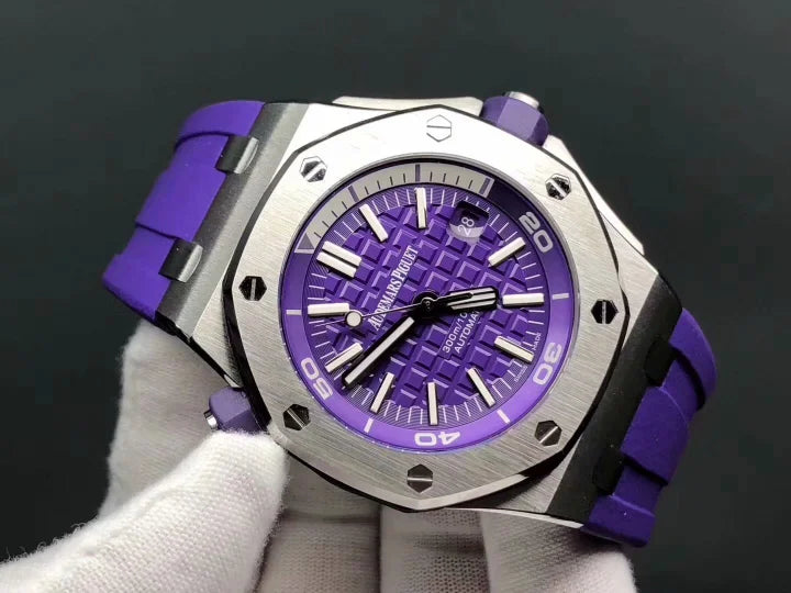 Audemars Piguet Royal Oak Offshore Diver 42mm – Purple Dial & Rubber Strap