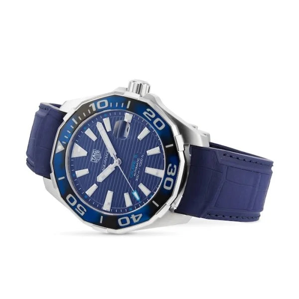 TAG Heuer Aquaracer WAY201P.FT6178 – Men’s Automatic Blue Dial Rubber Strap Watch