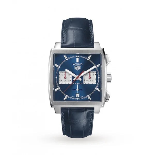 TAG Heuer Monaco CBL2111.FC6453 – Men’s Automatic Blue Dial Leather Strap Watch