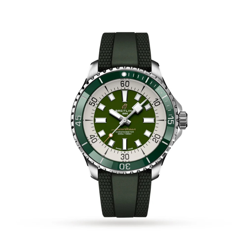 Breitling Superocean Automatic Steel, Rubber, Green Dial