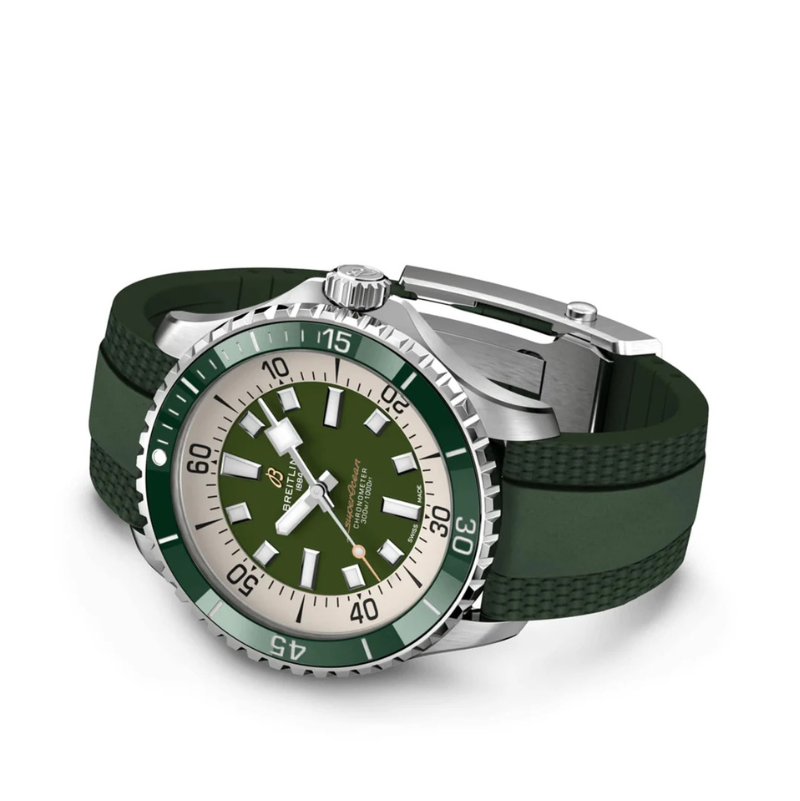 Breitling Superocean Automatic Steel, Rubber, Green Dial