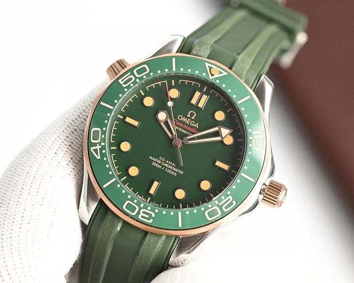OMEGA Seamaster Diver 300M 42mm Ref. 210.90.42.20.10.001 – Green Dial Titanium Bronze Gold