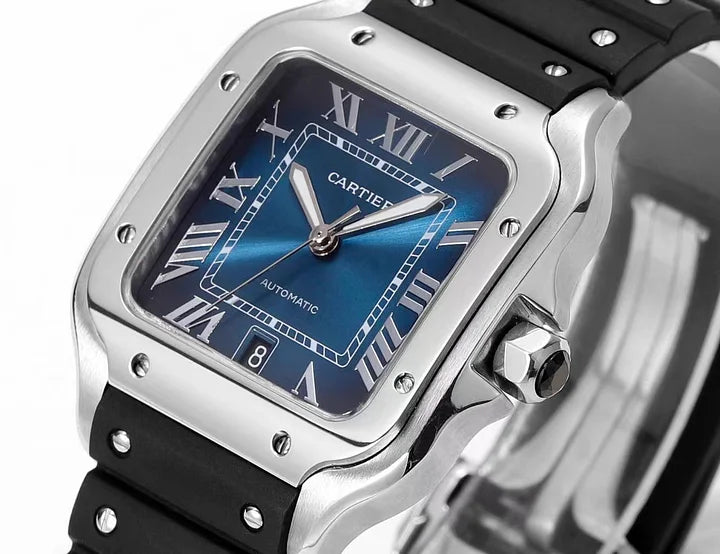 Cartier Santos de Cartier LM WSSA0030 40mm Blue Dial Automatic Rubber Strap