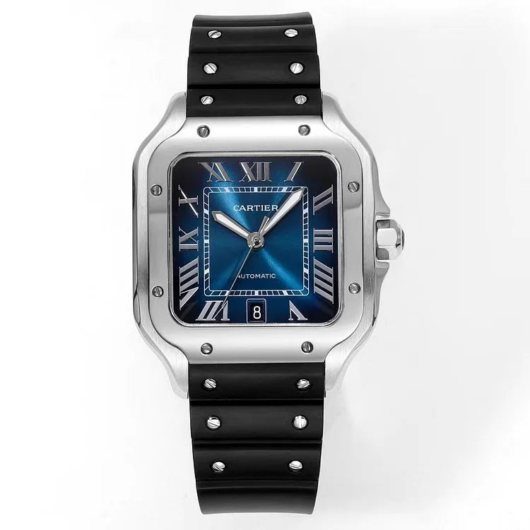Cartier Santos de Cartier LM WSSA0030 40mm Blue Dial Automatic Rubber Strap