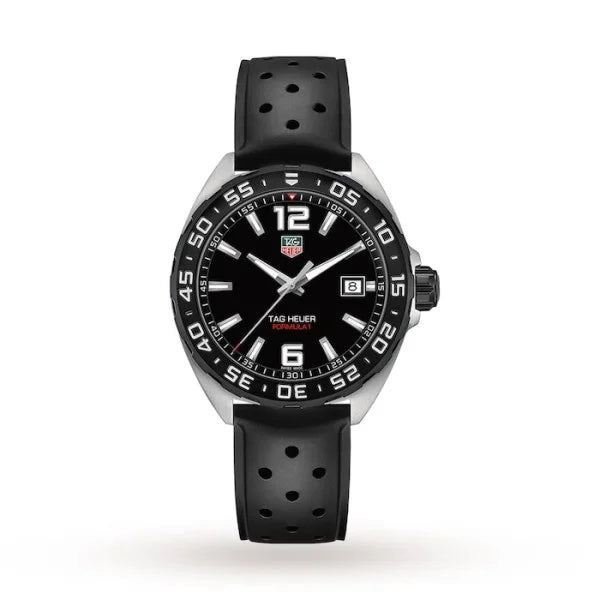 TAG Heuer Formula 1 WAZ1110.FT8023 – Men’s Quartz Watch 41mm Black Dial Rubber Strap