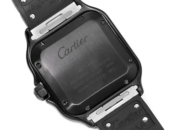 Cartier Santos de Cartier LM 39.8mm Black Dial Rubber Strap | Automatic