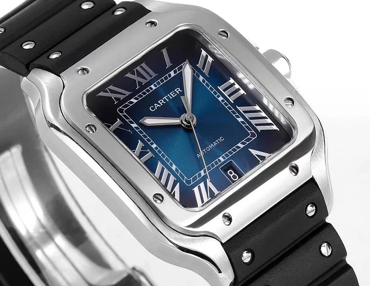 Cartier Santos de Cartier LM WSSA0030 40mm Blue Dial Automatic Rubber Strap
