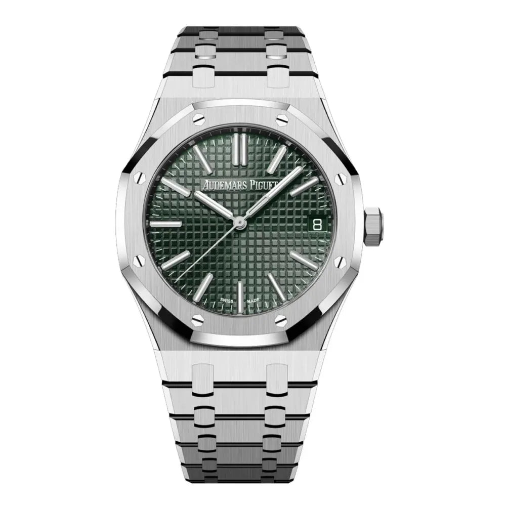 Audemars Piguet Royal Oak Automatic with Silver Chain and Green Dial