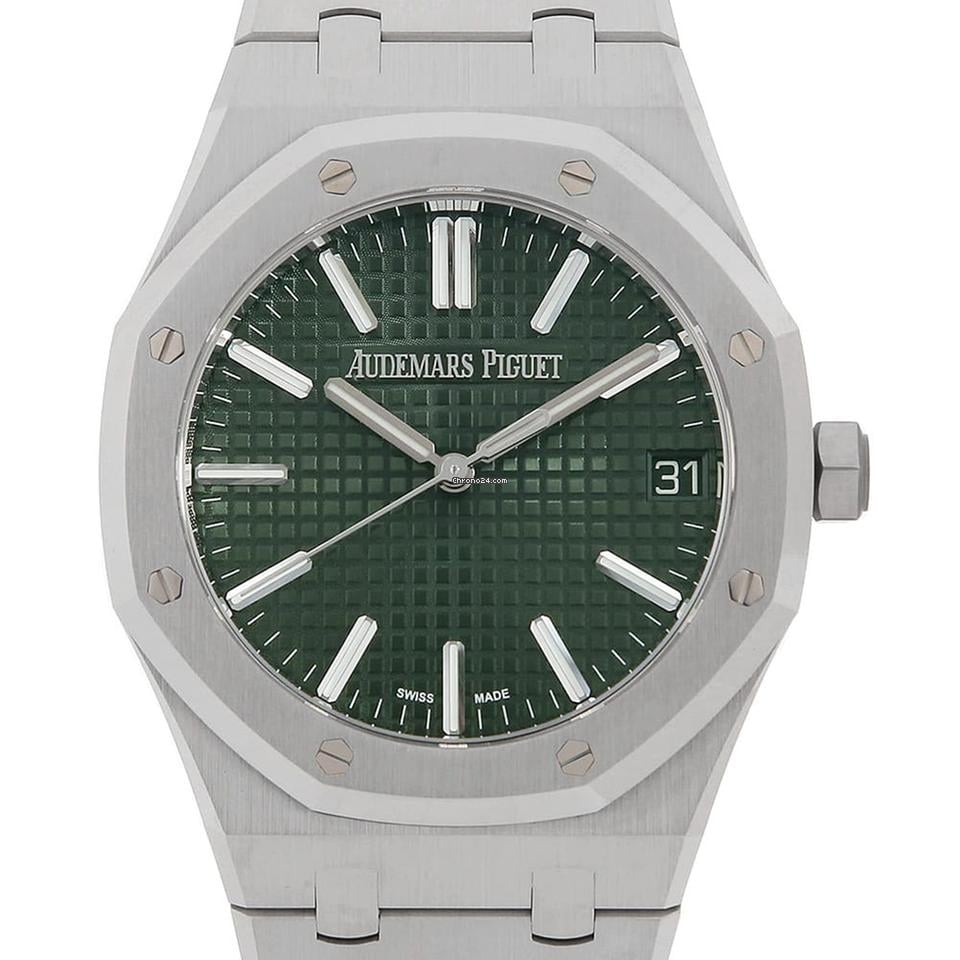 Audemars Piguet Royal Oak Automatic with Silver Chain and Green Dial