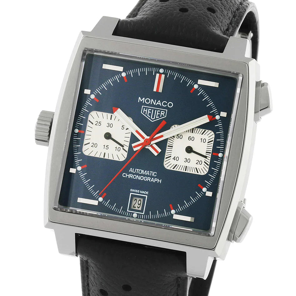 TAG Heuer Monaco Chronograph in Blue With Black Strap