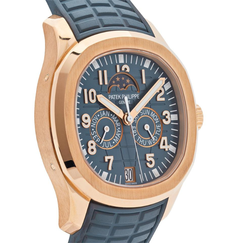 Patek Philippe Annual Calendar Moon Phases Rose Gold Blue-Gray Dial