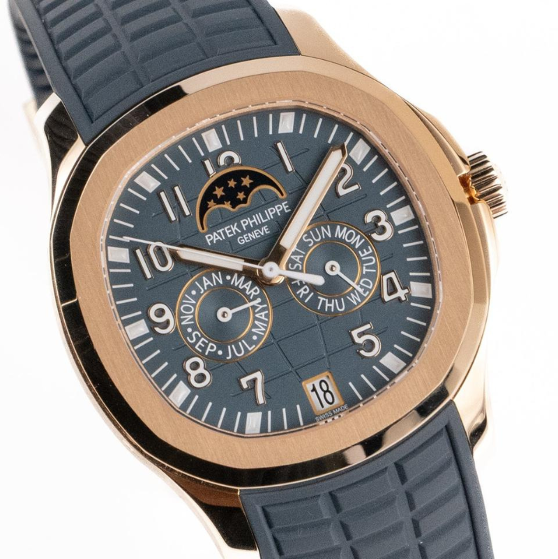 Patek Philippe Annual Calendar Moon Phases Rose Gold Blue-Gray Dial