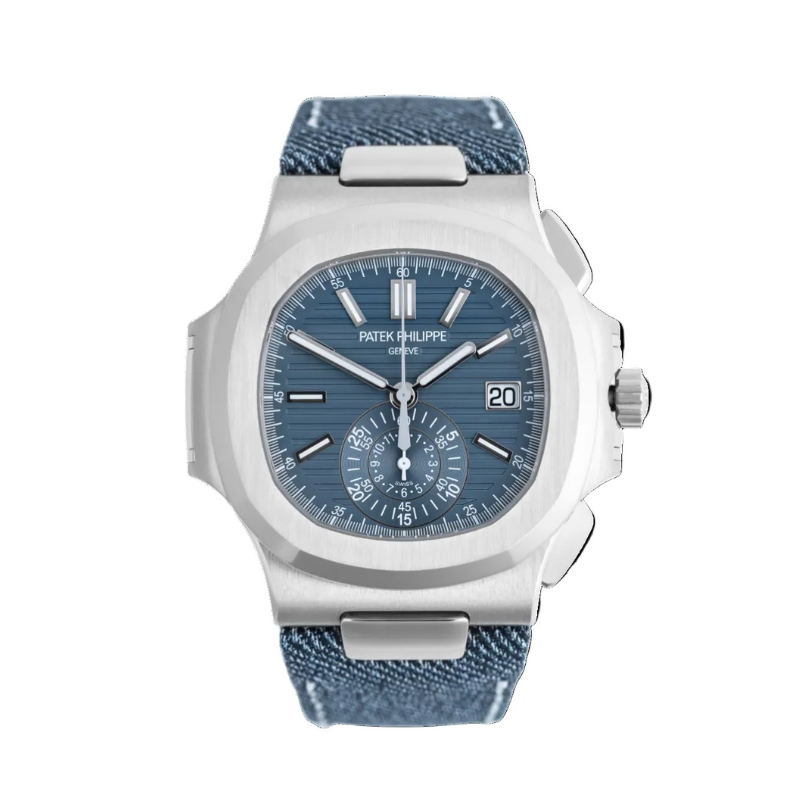 Patek Philippe Nautilus 5980/60G-001 Flyback Chronograph Denim Strap