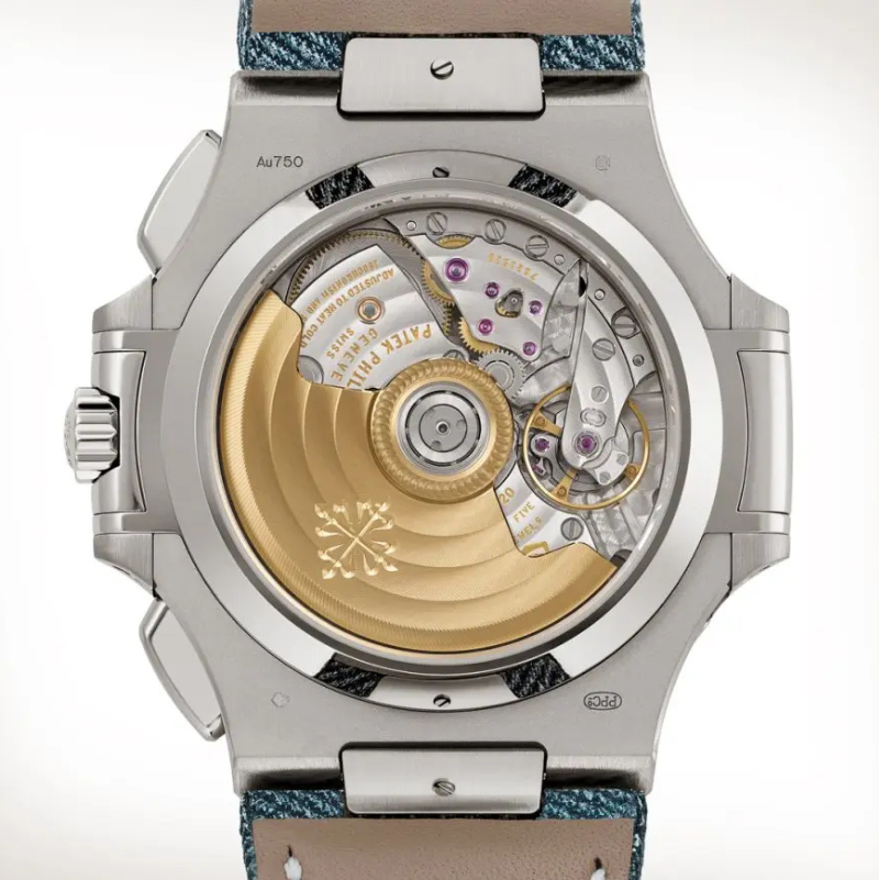 Patek Philippe Nautilus 5980/60G-001 Flyback Chronograph Denim Strap