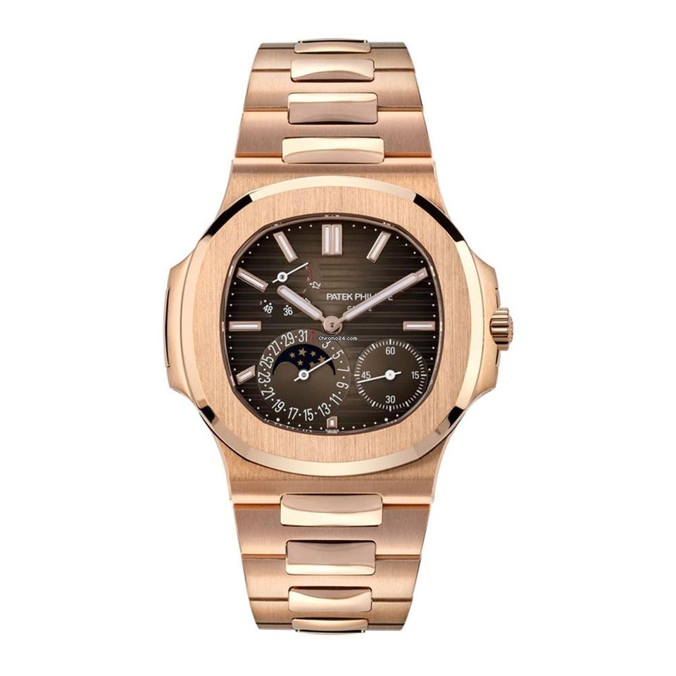 Patek Philippe Nautilus Ref. 5712/1R-001 Featuring Rose Gold Case and Brown Dial
