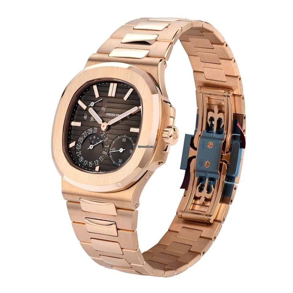 Patek Philippe Nautilus Ref. 5712/1R-001 Featuring Rose Gold Case and Brown Dial