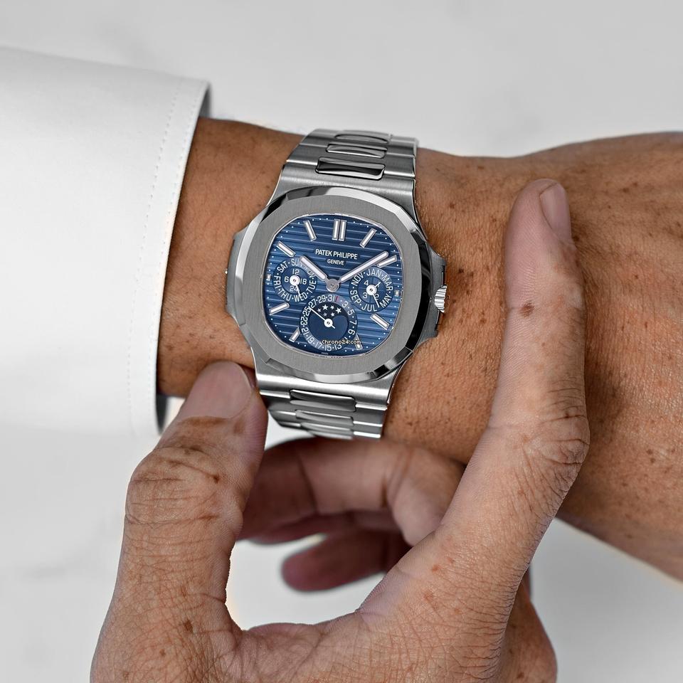 Patek Philippe Nautilus 5740/1G-001 Perpetual Calendar Moon Phase in White Gold